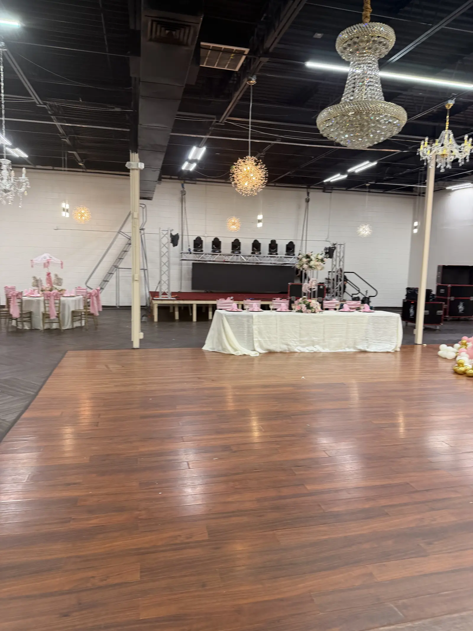 Open dance floor and reception setup